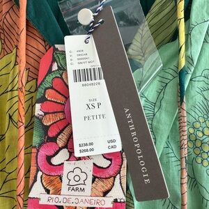 Anthropologie Farm Rio Floral Dress with Green and Pink